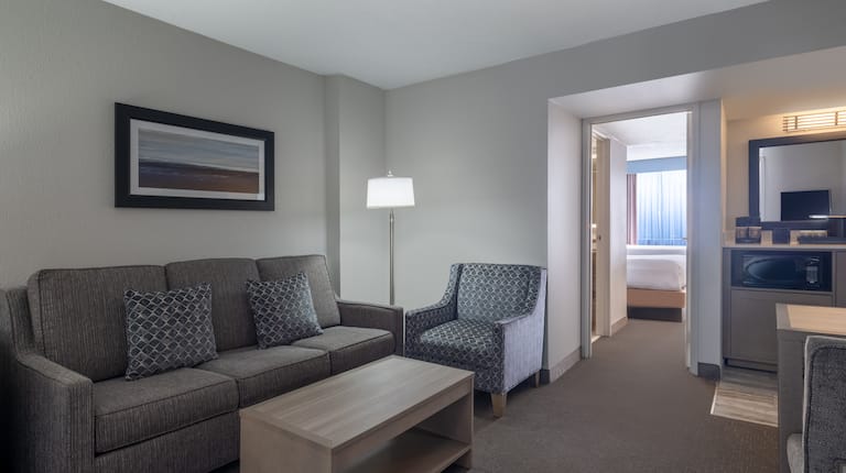 Our spacious rooms offer a wet bar and sitting area.