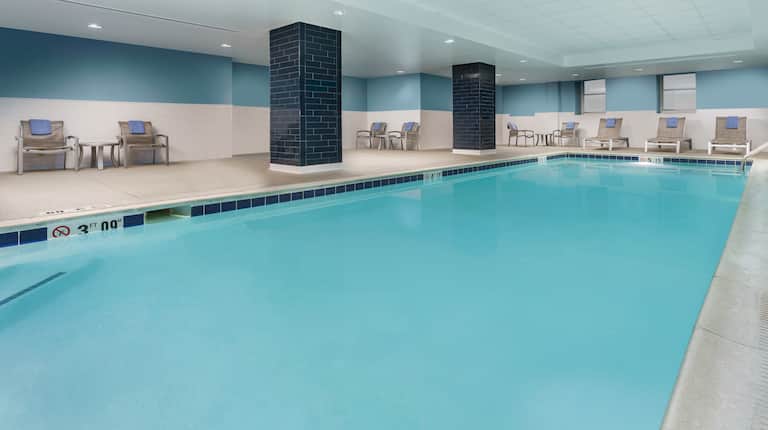 Indoor pool with chairs