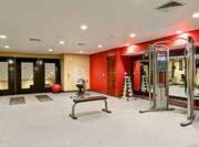 Fitness Center wityh bench and mats set  up