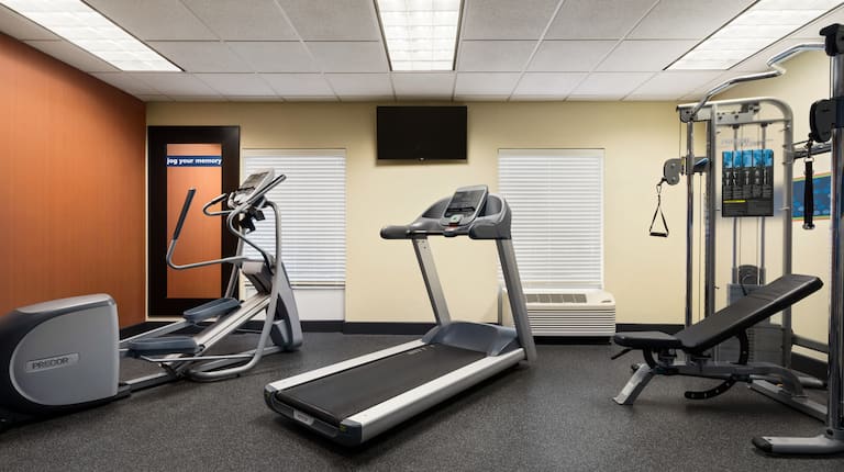 Fitness Center Treadmill, Cross-Trainer and Weight Machine