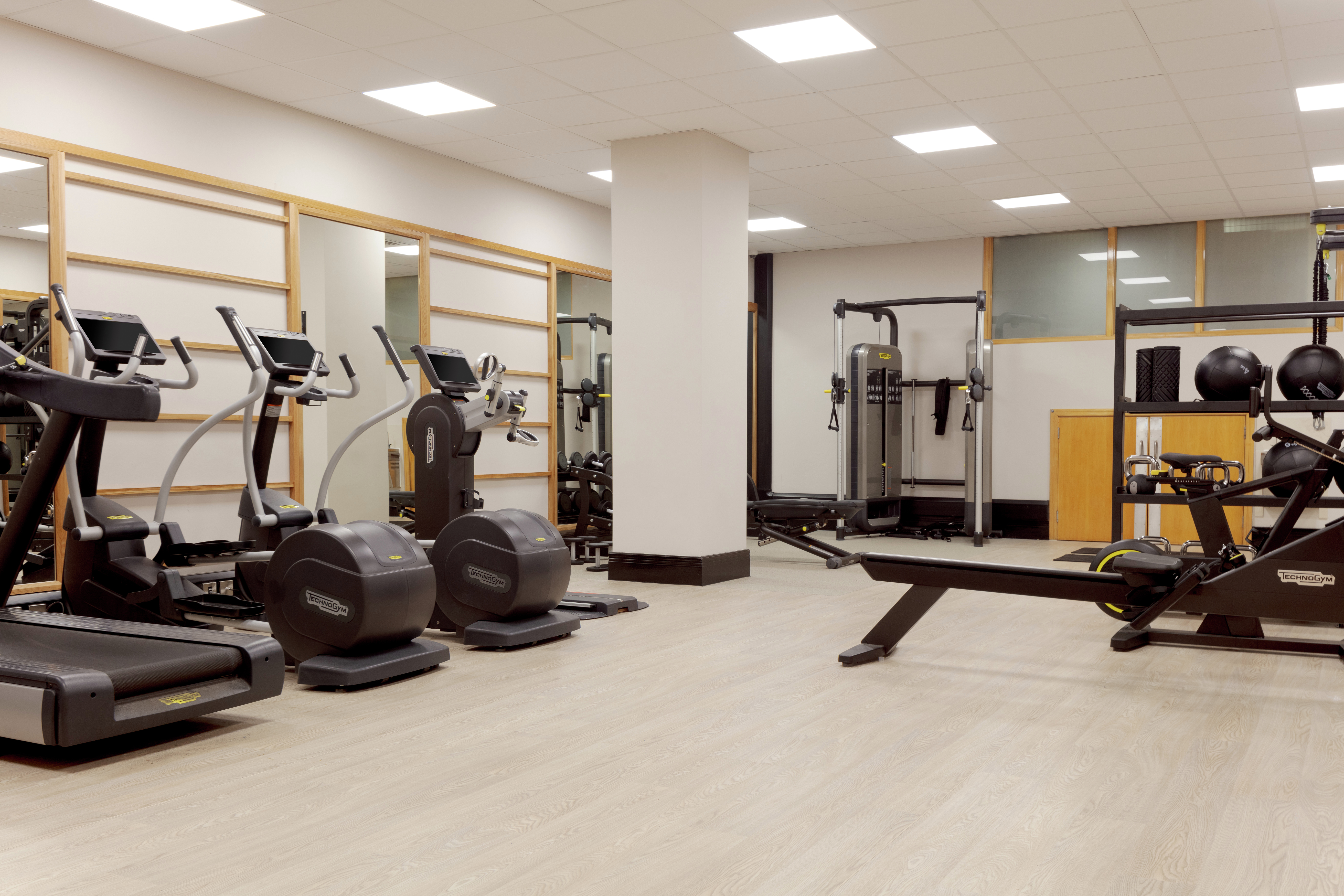 Modern Equipment in Fitness Room at Hilton Belfast