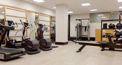 Modern Equipment in Fitness Room at Hilton Belfast
