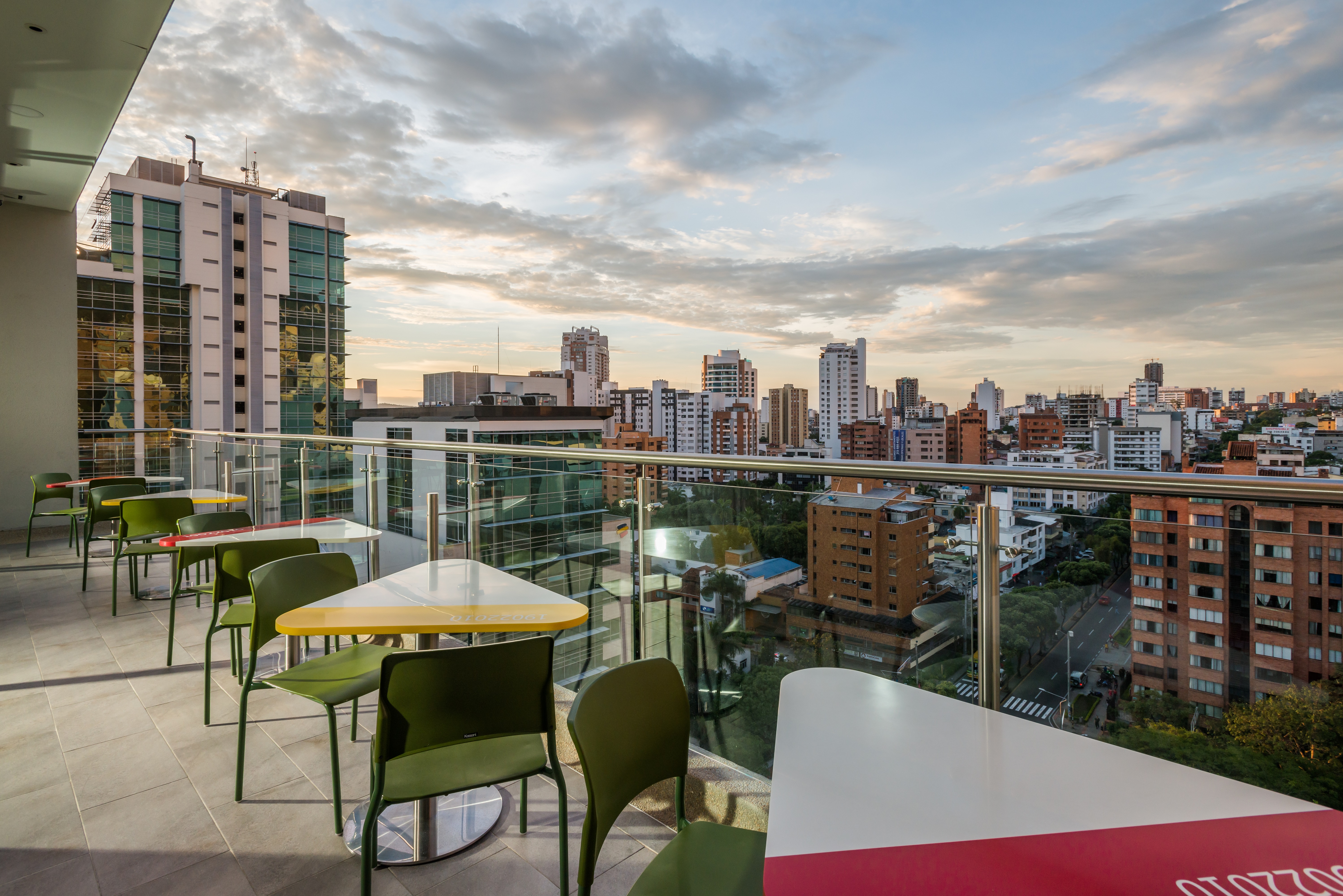 Rooftop Dining Seating with City View