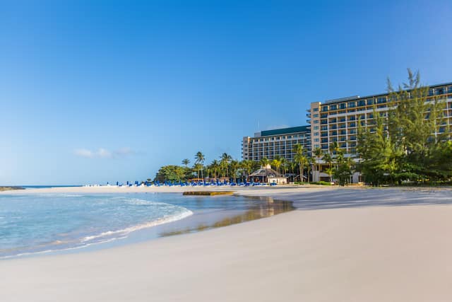 View of hotel from the beach