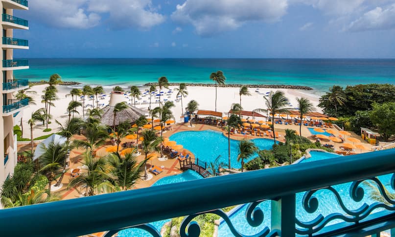 View of Pools and Ocean from Hilton Barbados