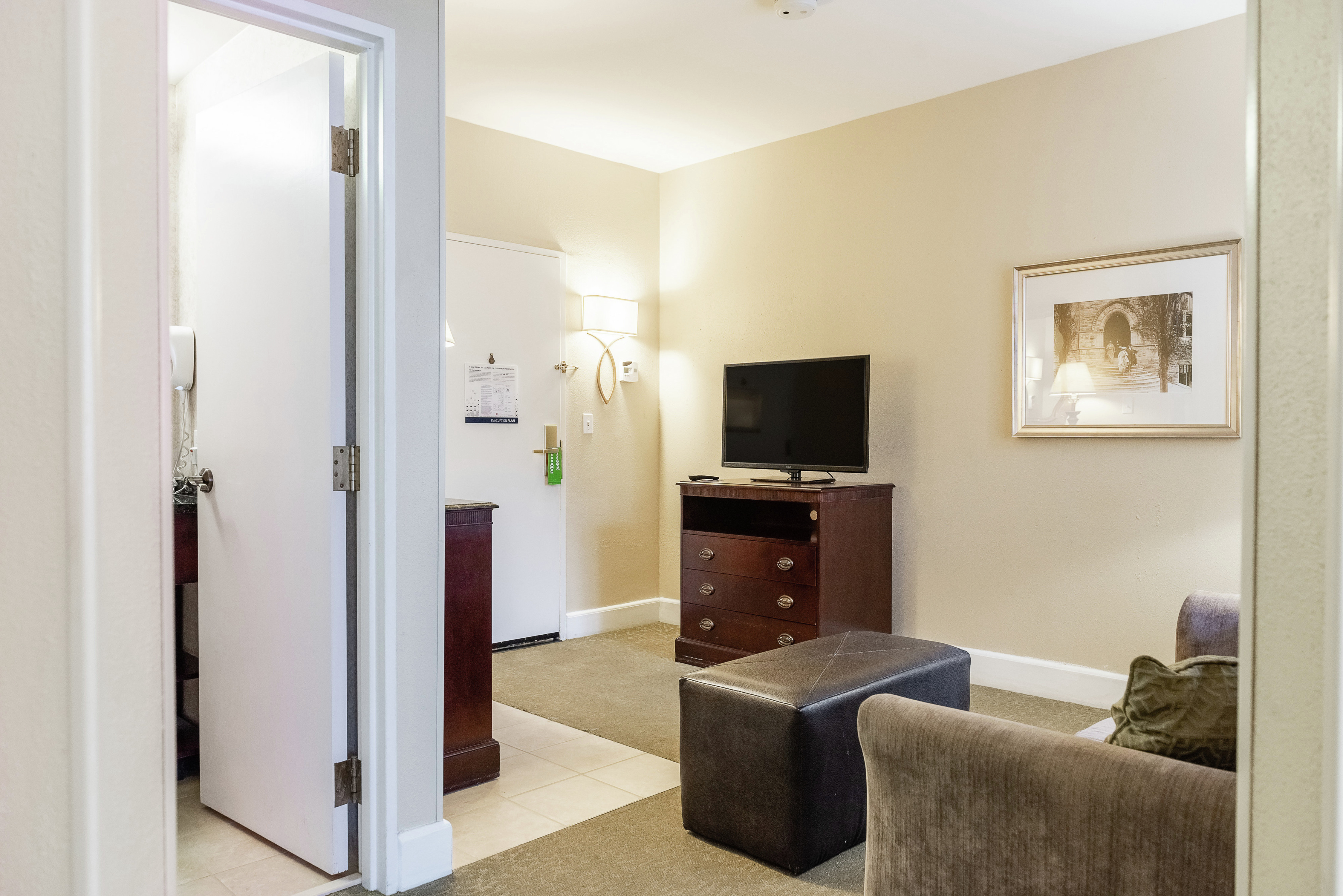 Accessible Two Queen Guestroom with Lounge Area and Room Technology