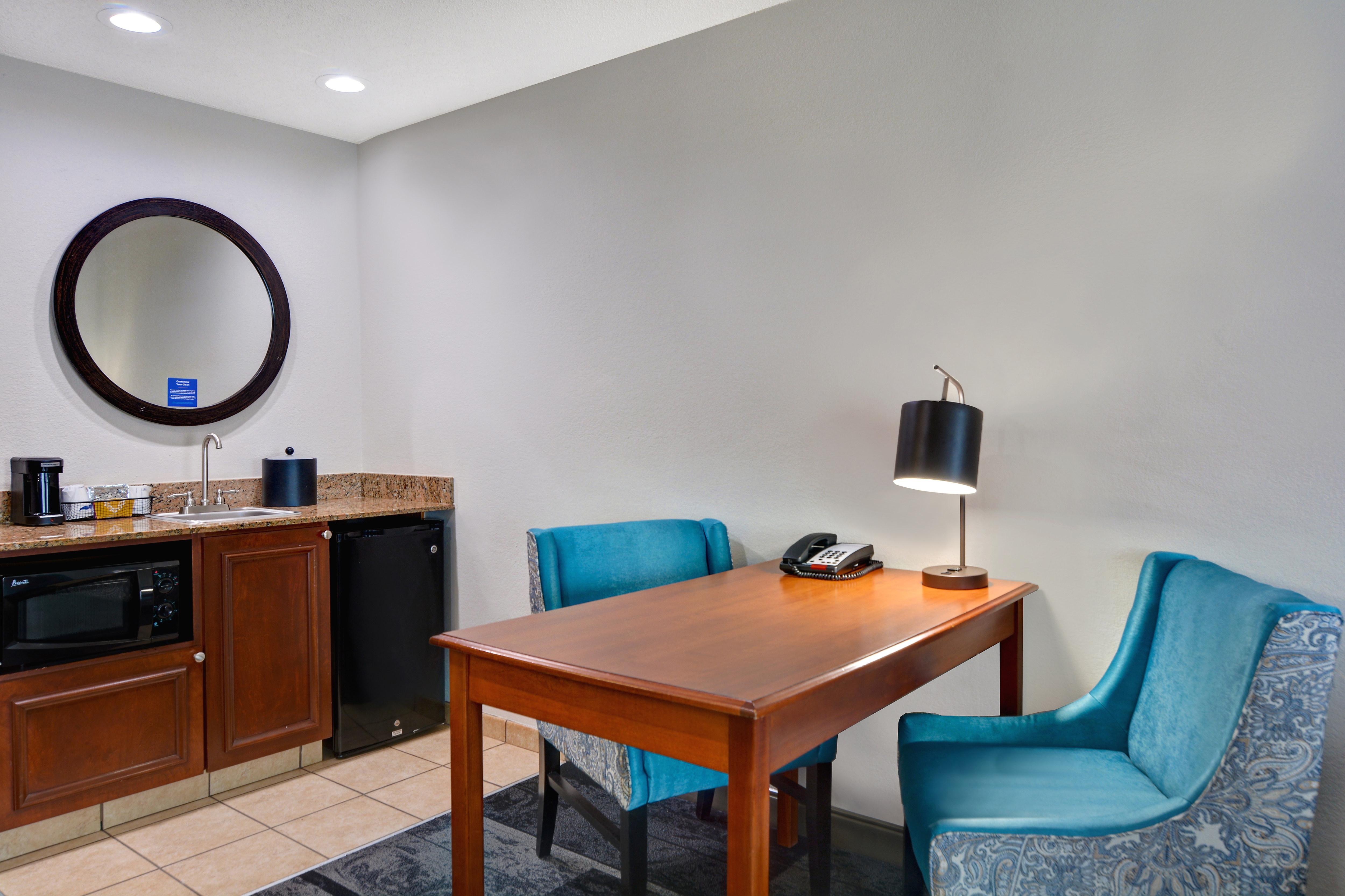 Suite Wet Bar Area and Work Desk