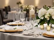 Table Setup for Wedding in Ballroom 