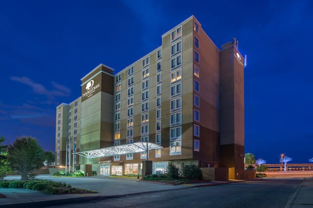 Exterior image of hotel at night