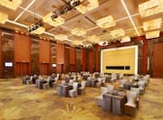 Hilton Beijing Capital Airport Hotel, China - Qin Han Ballroom with Chairs and Square Tables