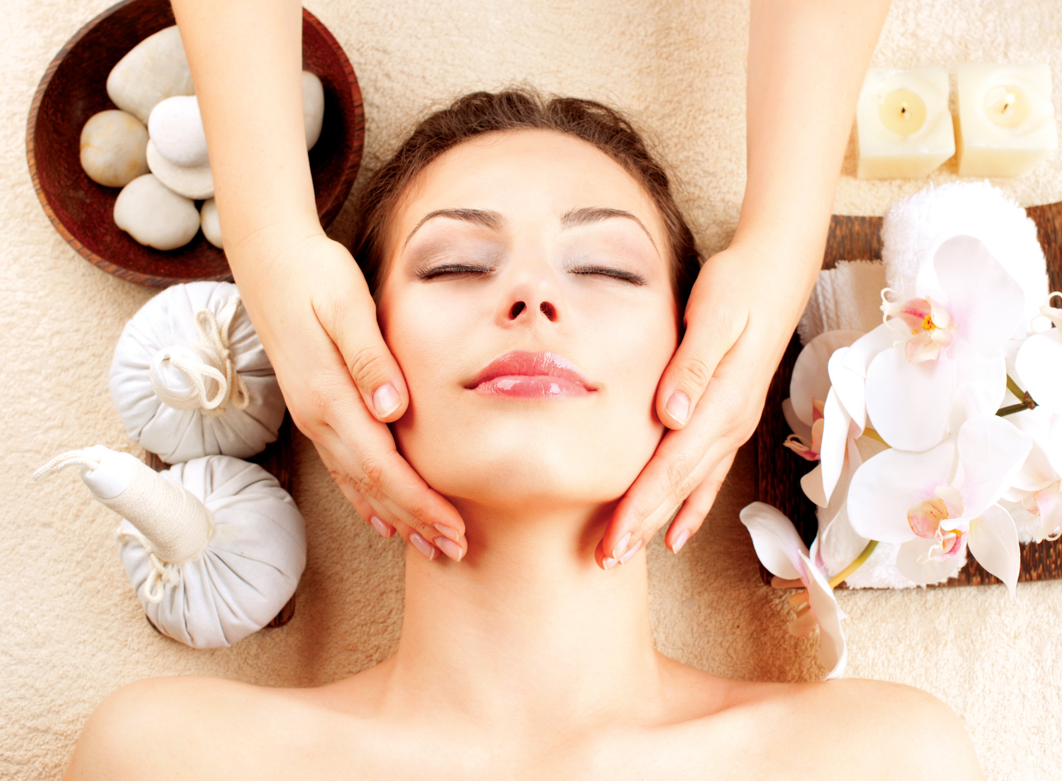 Woman Getting a Facial Massage