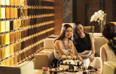 Group of women having afternoon tea in the Lobby Lounge