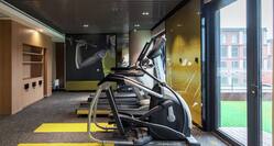 Treadmill in Fitness Room with Outside view