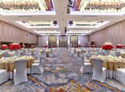 Ballroom With Round Banquet Tables