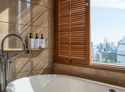 bathtub and view from window