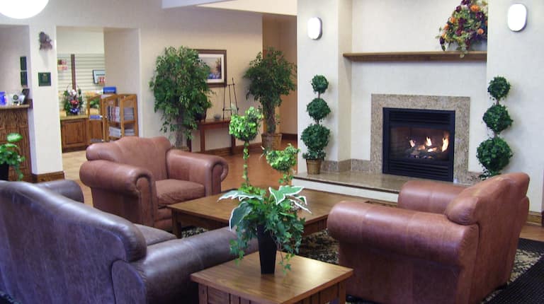 Lobby Seating and Fireplace 