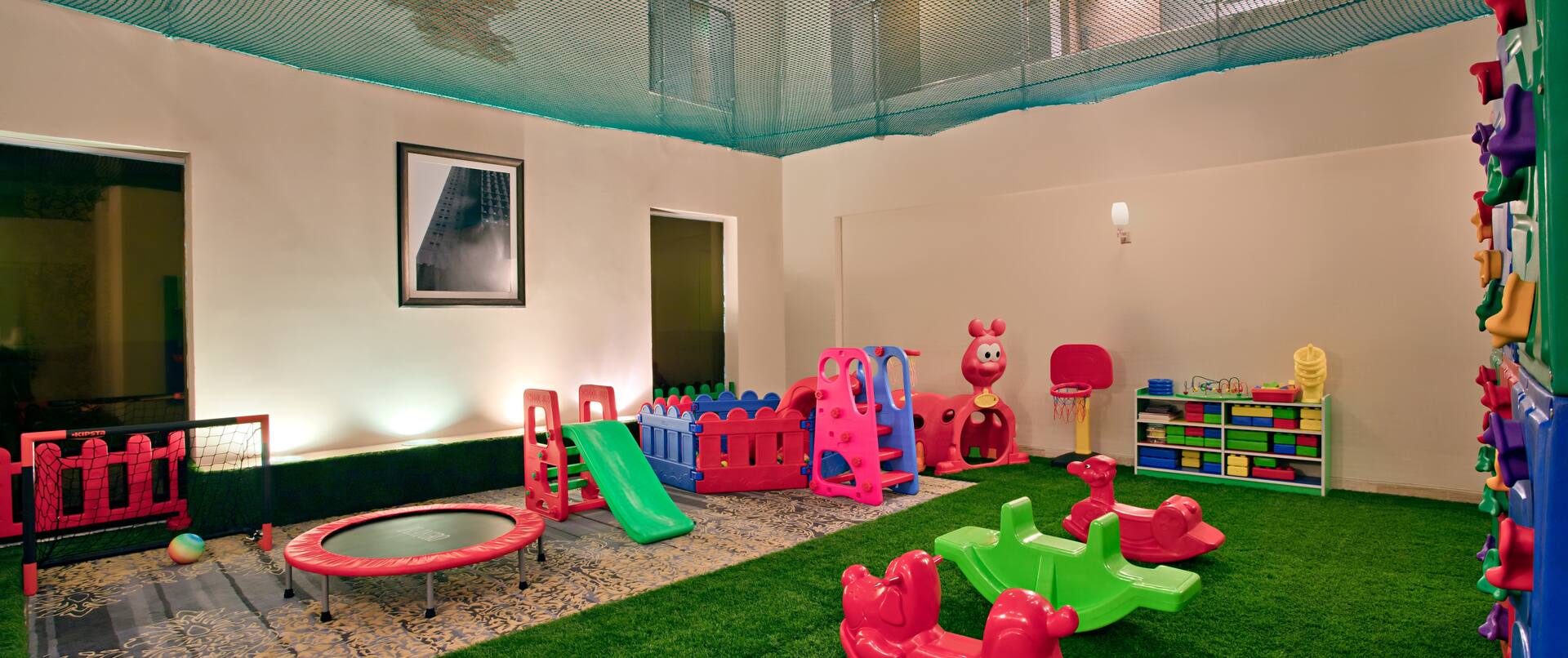 Kids room with colorful kids furniture
