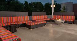 Outdoor Patio with Seats Around a Firepit