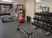 Fitness Center with Weight Bench, Dumbbell Rack, Cross-Trainer and Treadmills