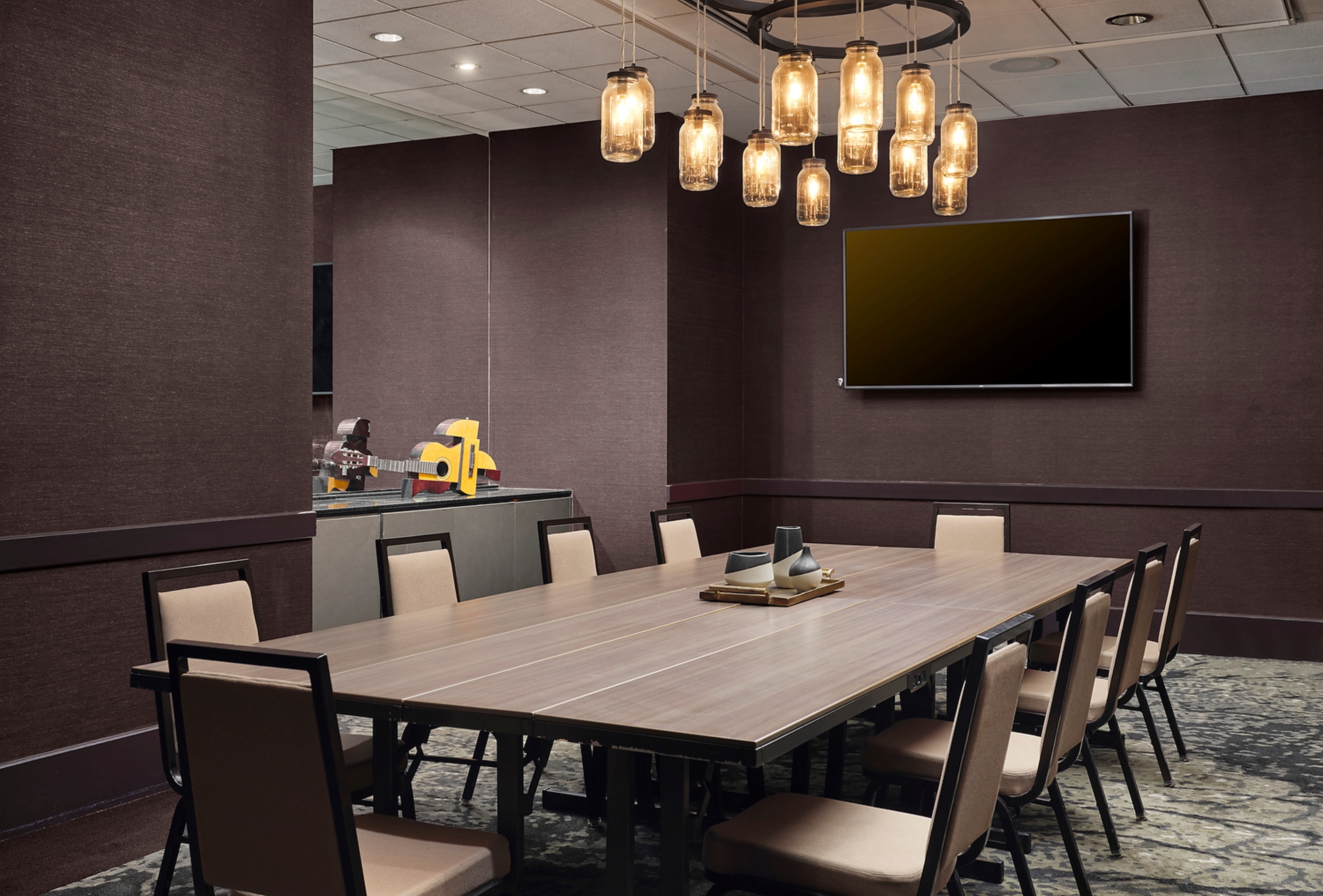 event space with boardroom table