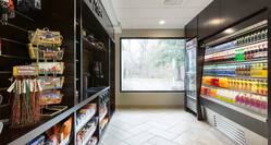 Snacks and Convenience Items for Guest Purchase and Large Window in Made Market Pantry