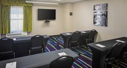 Lobby Meeting Room with HDTV Set up Classroom Style