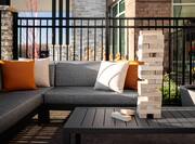Outdoor Patio Seating With Jenga Game