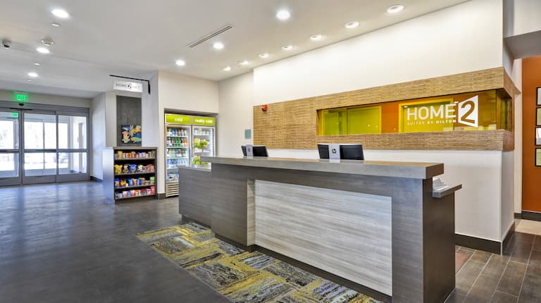 Front Desk Reception Area with Snack Shop