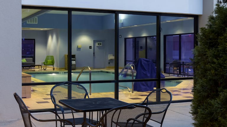 view of the indoor pool from the patio