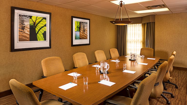 Meeting Space with boardroom table and chairs