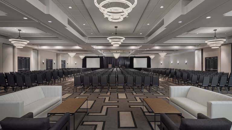 Flagg Grand Ballroom - Rows of Chairs and Lounge Area