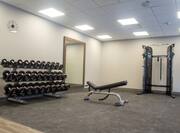 Fitness Center, Free Weights, Weight Bench and Mirror