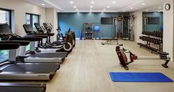 Fitness Center with Treadmills, Dumbbells, and Weights