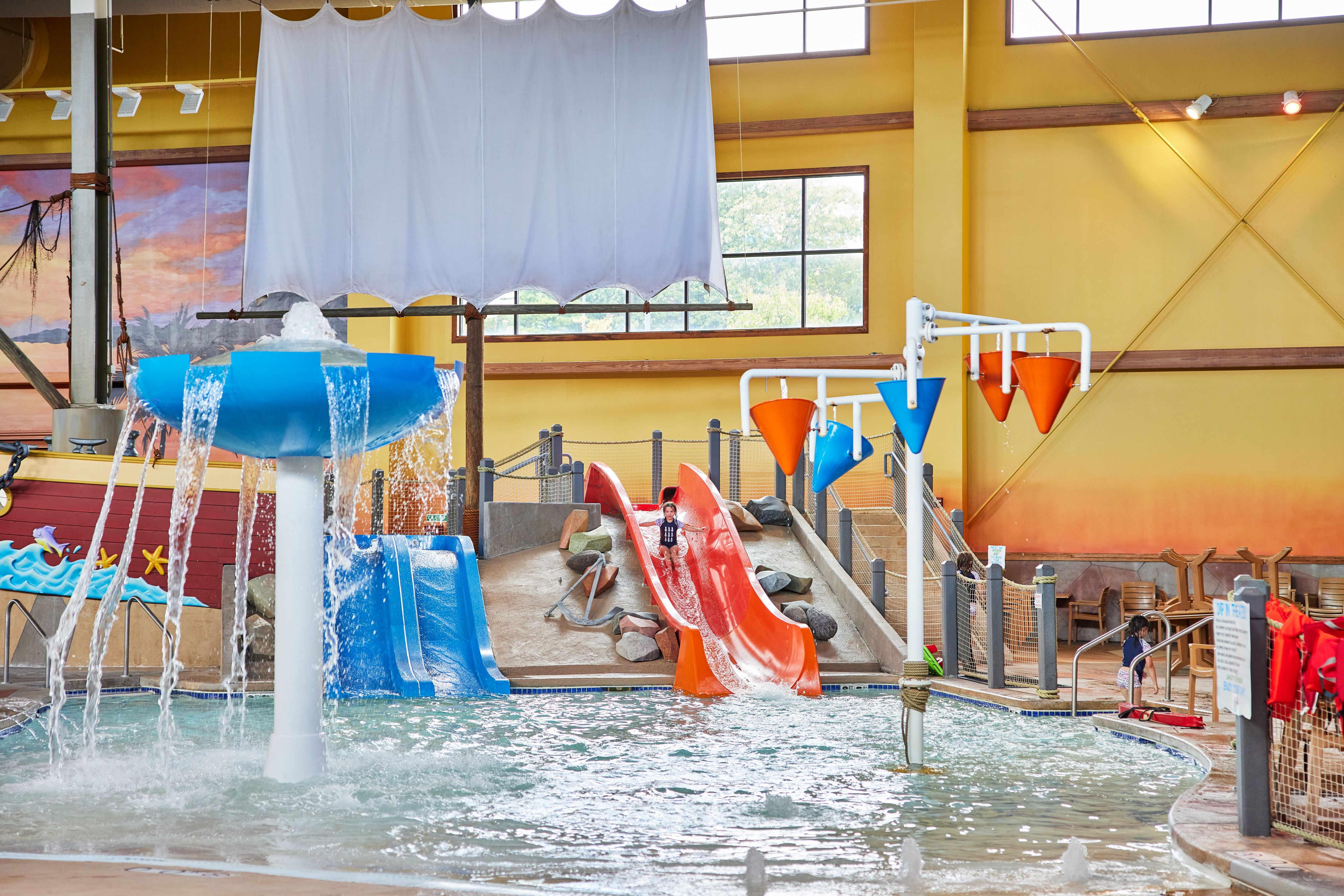 Kids Playing at the Indoor Water Park