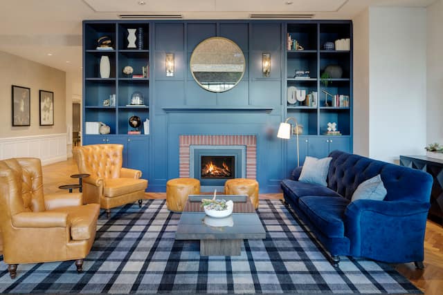 Lobby With Fireplace