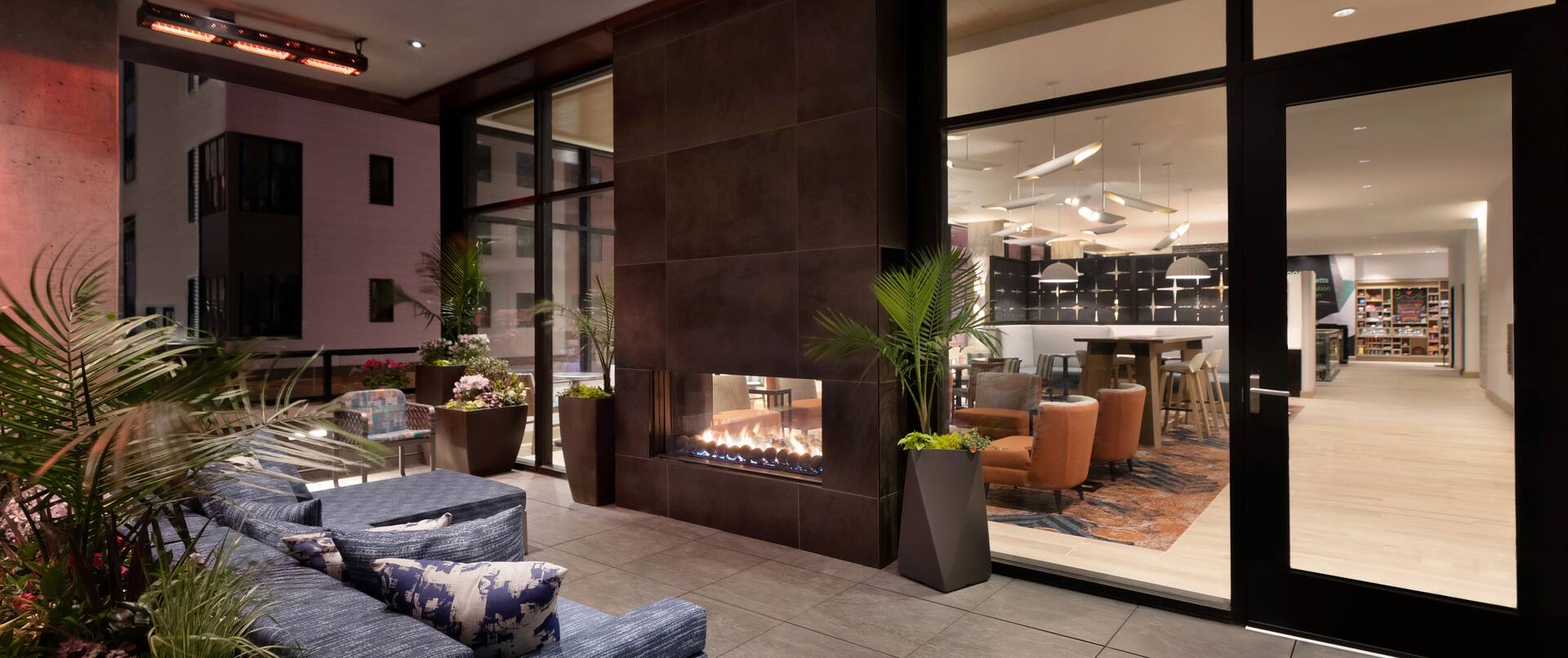 Outdoor Seating Area With Fireplace