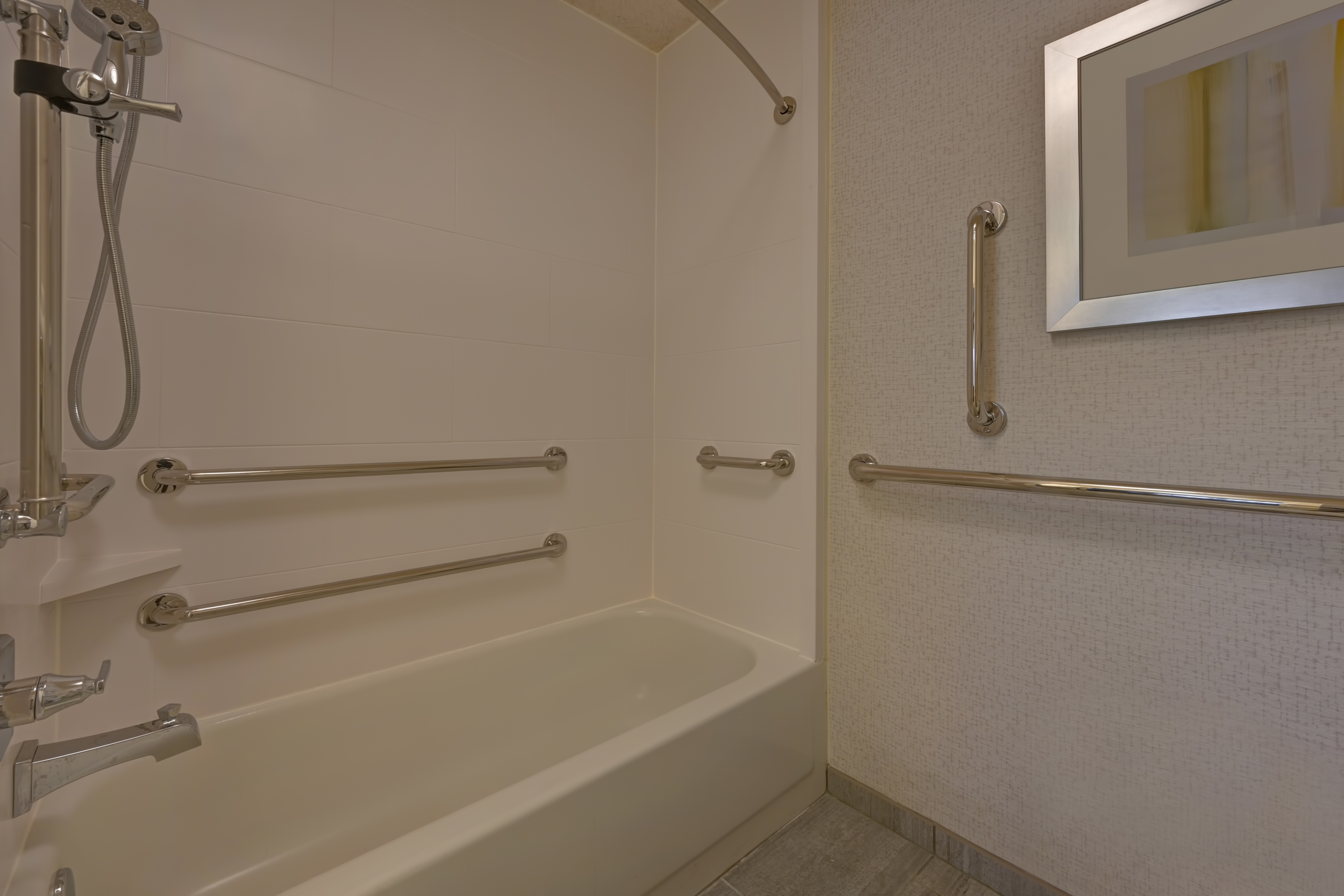 guest bathroom with accessible tub