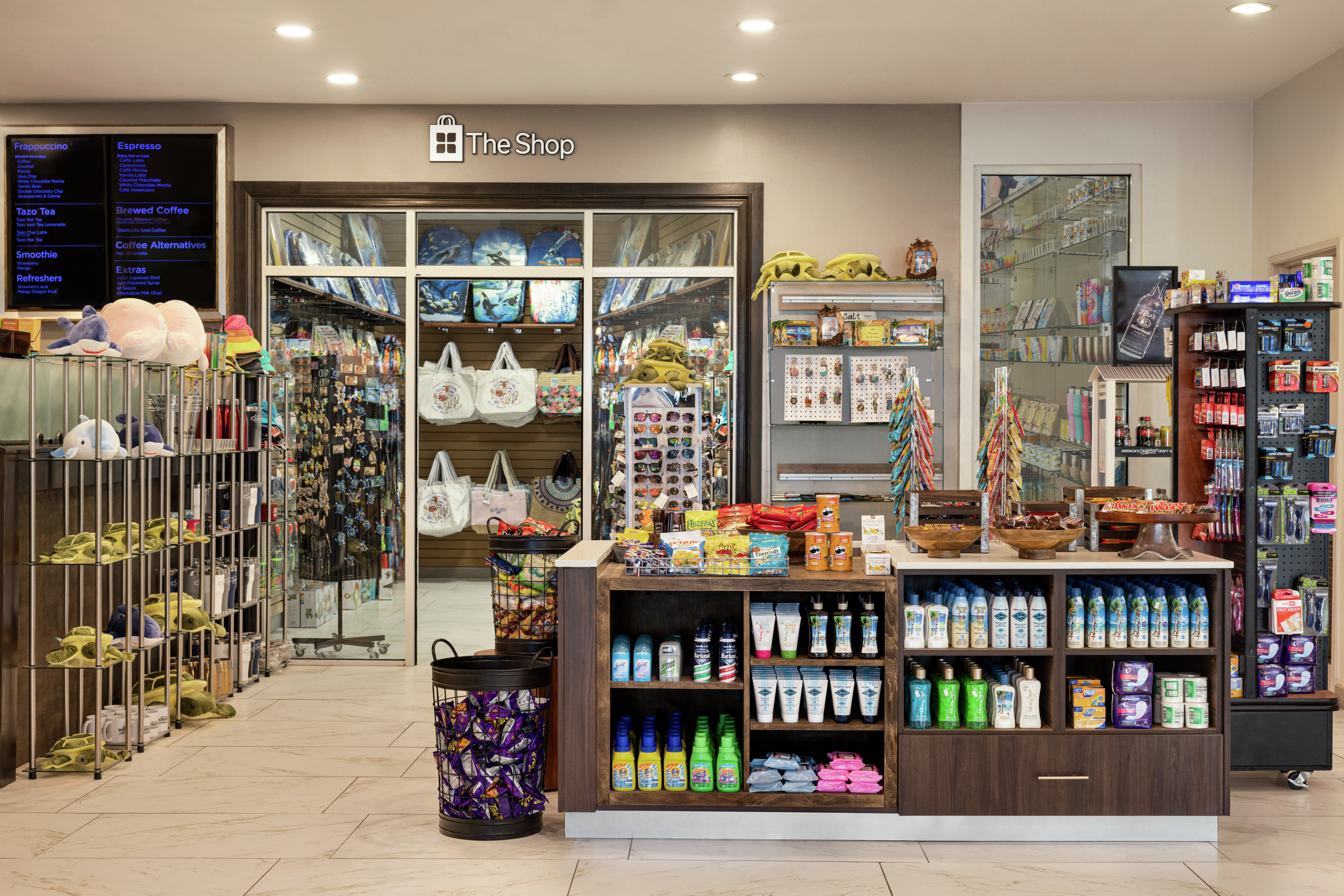 Convenient on-site gift shop overflowing with fun keepsakes and convenient necessities.