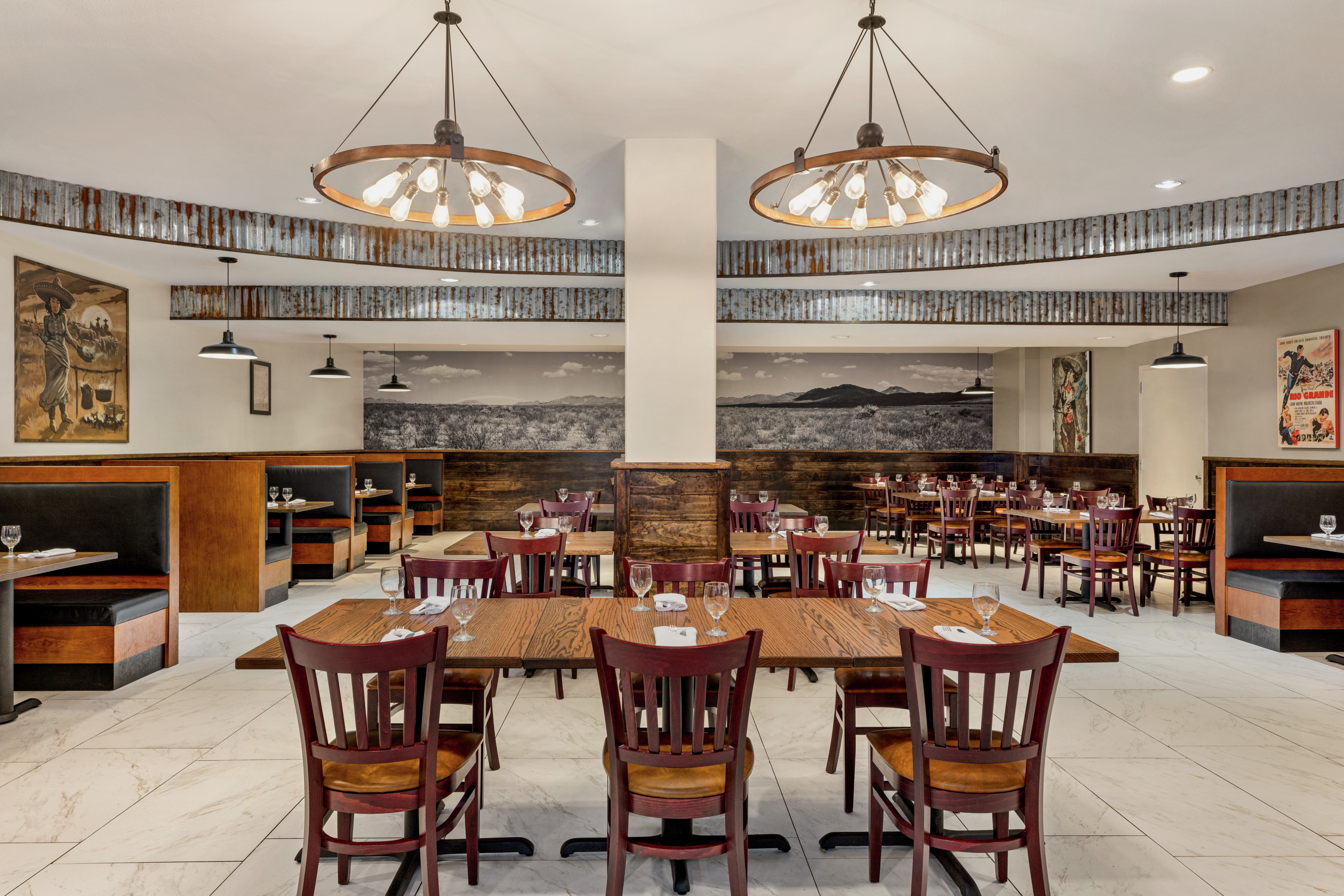 On-site restaurant with ample seating, beautiful design, and delicious food