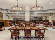 On-site restaurant with ample seating, beautiful design, and delicious food