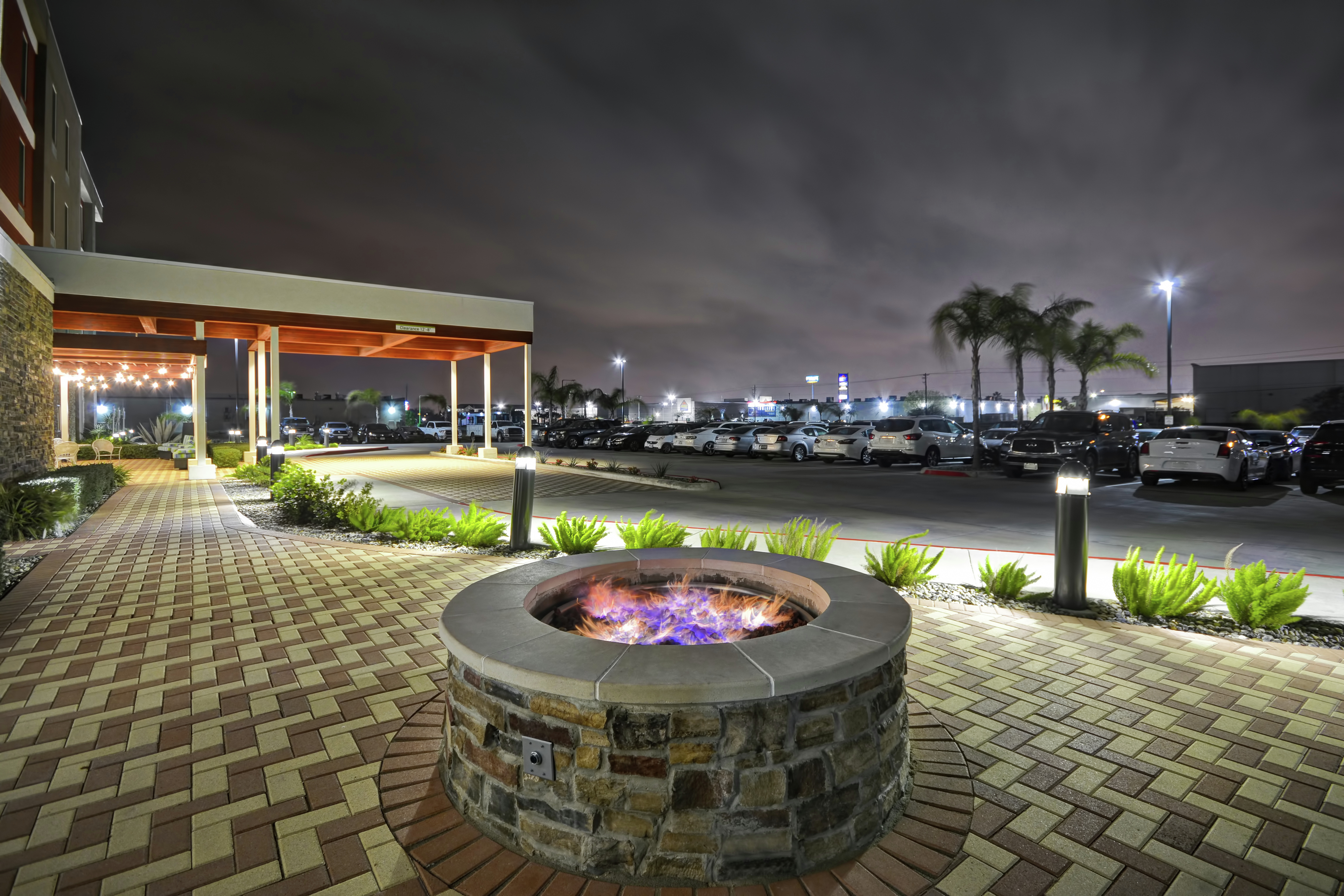 Outdoor Fire Pit at Night