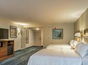 Accessible Queen Guestroom with Two Beds, Room Technology, and Kitchenette
