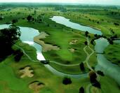 Aerial View of Pilar Water Features, Sand Traps, Greens