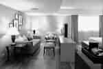 Lounge area of guest suite with comfortable couch