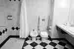 Toilet are and shower in guest bathroom