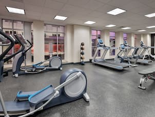 Fitness Center with Treadmills and Exercise Bikes