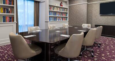Library with Large Meeting Table and HDTV