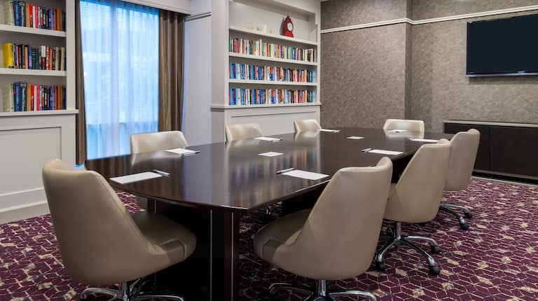 Library with Large Meeting Table and HDTV