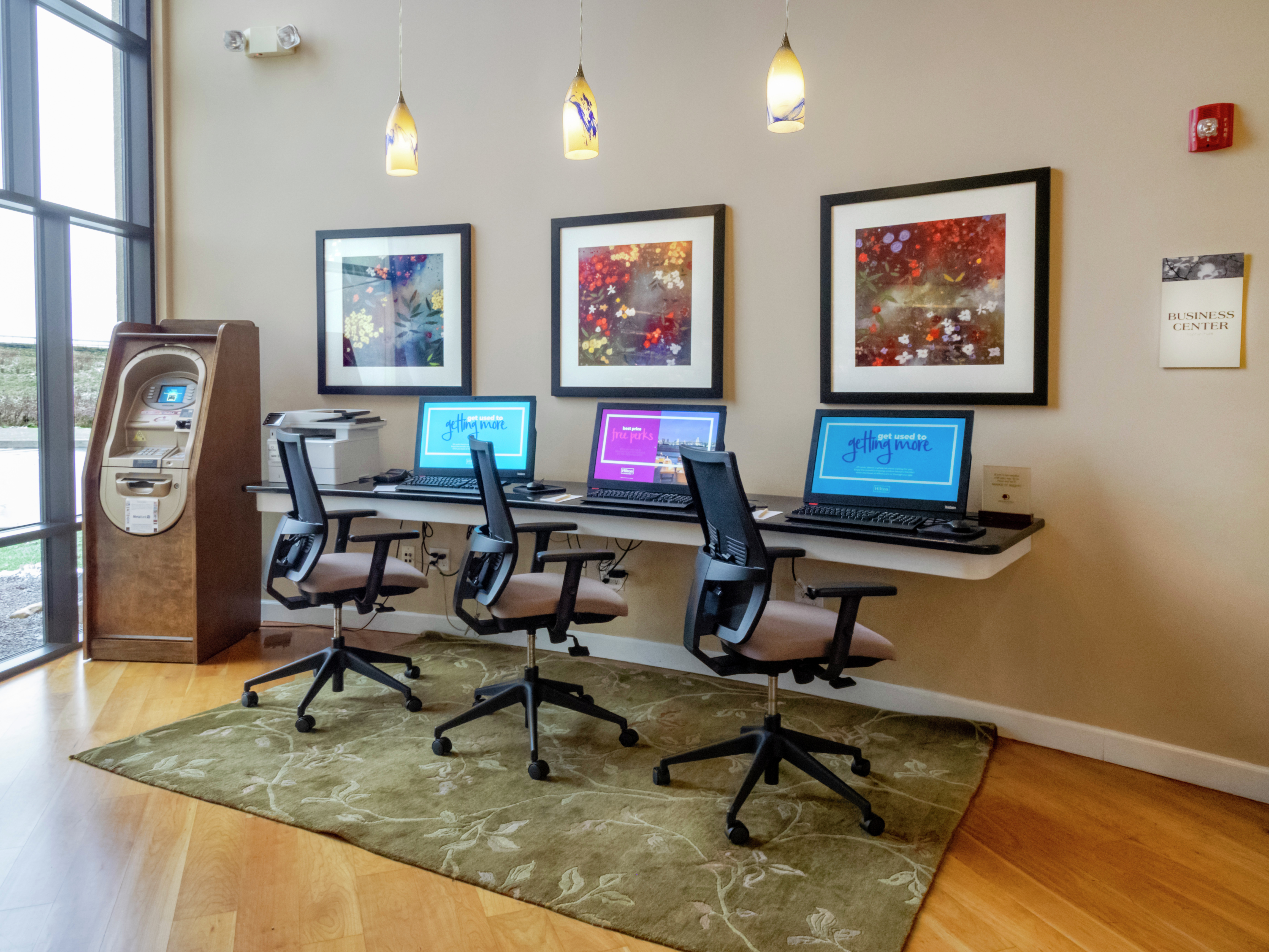 Business Center with Room Technology and Office Chairs