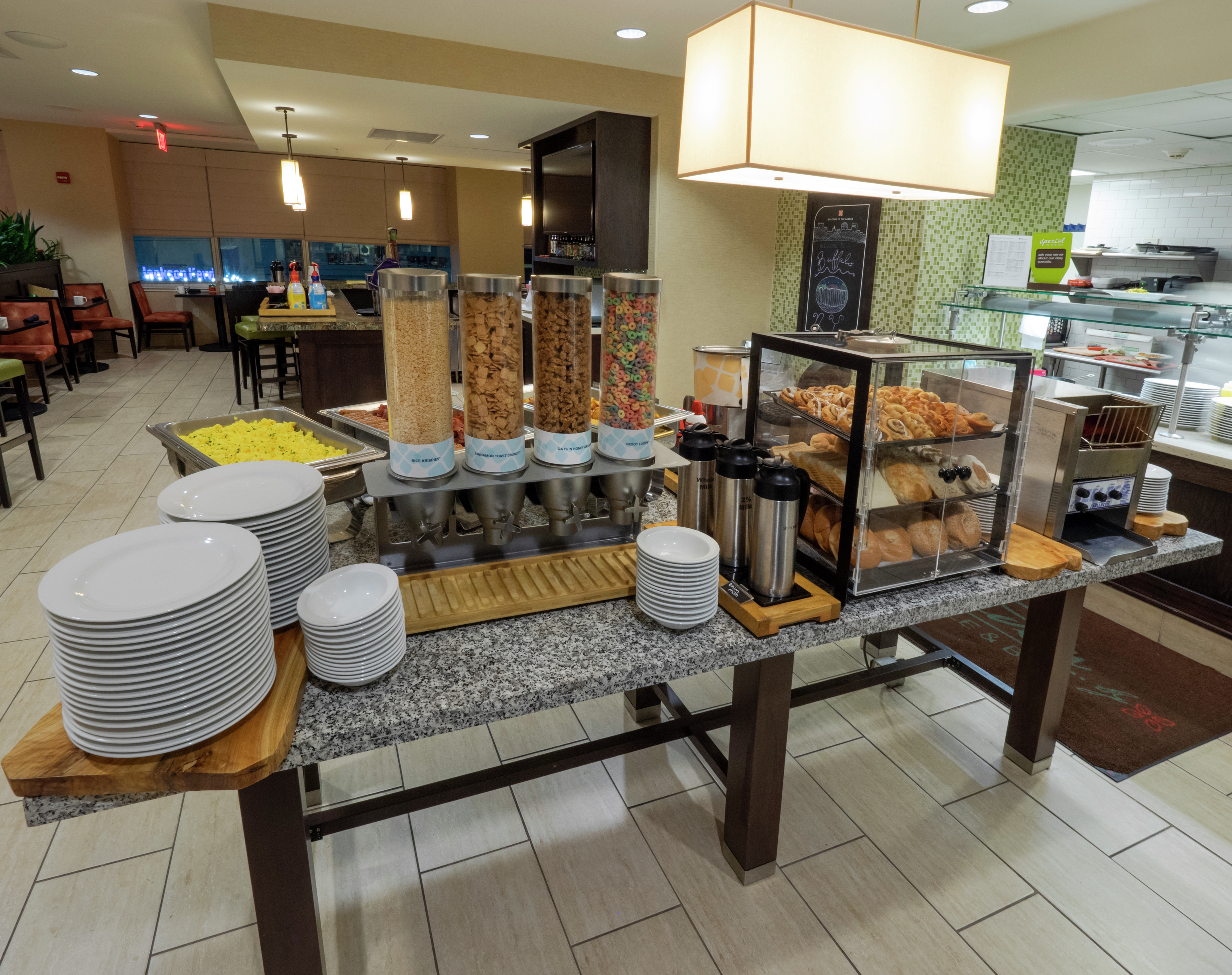 View of Breakfast Buffet Area with Cereals